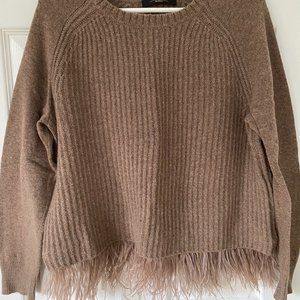 MaxMara Brown Feather Hem Sweater